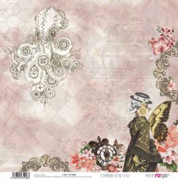 PFY-3408 - PAPEL SCRAP STEAMPUNK RETRO STYLE - pack 12 ud.