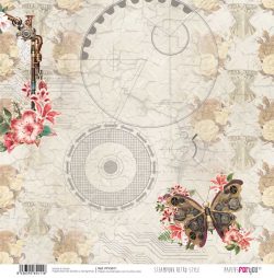 PFY-3411 - PAPEL SCRAP STEAMPUNK RETRO STYLE - pack 12 ud.