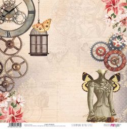 PFY-3413 - PAPEL SCRAP STEAMPUNK RETRO STYLE - pack 12 ud.