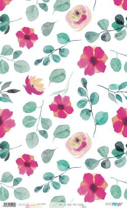 PFY-4018 - PAPEL ARROZ 54x33 PINK FLOWERS - pack 6 ud.