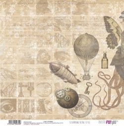 PFY-4063 - PAPEL TELA SCRAP STEAMPUNK RETRO STYLE 125g - pack 12 ud.