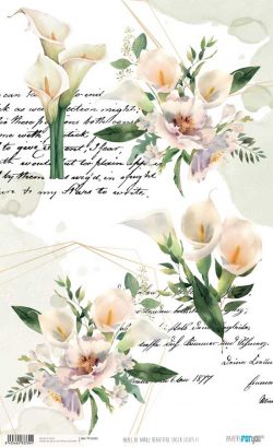 PFY-4333 - PAPEL ARROZ 54x33 BEAUTIFUL CALLA LILIES II - pack 6 ud.