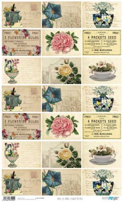 PFY-4340 - PAPEL ARROZ 54x33 FLOWER POSTALE - pack 6 ud.