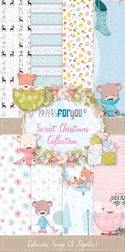 PFY-4563-COLECCION SWEET CHRISTMAS 8 papeles 1 cara - pack 4 ud.