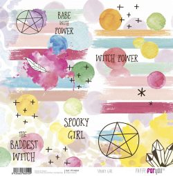 PFY-4604 - PAPEL SCRAP VELLUM SPOOKY GIRL 160g - pack 12 ud.