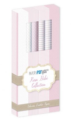 PFY-4730 - KIT LEATHER PAPER - ROSA BEBE 4 pzs - pack 4 ud.