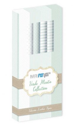 PFY-4732 - KIT LEATHER PAPER - VERDE MENTA 4 pzs - pack 4 ud.