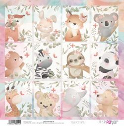 PFY-10214 - Papel Scrap doble cara 180gr 12"x12" (Total Cuteness) - pack 12 ud.