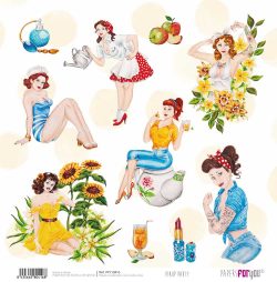 PFY-10416 - Papel Scrap doble cara 180gr 12"x12" (Pin Up Party) - pack 12 ud.