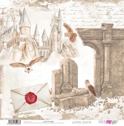 PFY-10466 - Papel Scrap doble cara 180gr 12"x12" (Wizarding Adventure) - pack 12 ud.