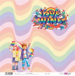 PFY-10602 - Papel Scrap doble cara 180gr 12"x12" (Love Wins) - pack 12 ud.