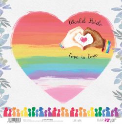 PFY-10606 - Papel Scrap doble cara 180gr 12"x12" (Love Wins) - pack 12 ud.