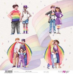 PFY-10607 - Papel Scrap doble cara 180gr 12"x12" (Love Wins) - pack 12 ud.