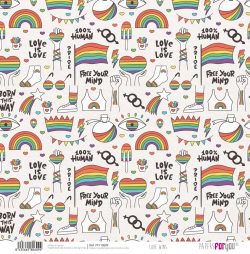 PFY-10609 - Papel Scrap doble cara 180gr 12"x12" (Love Wins) - pack 12 ud.
