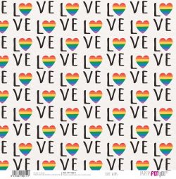 PFY-10611 - Papel Scrap doble cara 180gr 12"x12" (Love Wins) - pack 12 ud.