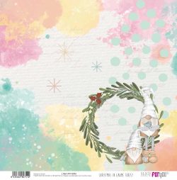 PFY-10751 - Papel Scrap doble cara 180gr 12"x12" (Christmas In Gnome Forest)- pack 12 ud.