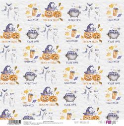 PFY-10981 - Papel Scrap Tela 125gr 12"x12" (Happy Halloween)- pack 12 ud.