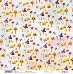PFY-10987 - Papel Scrap Tela 125gr 12"x12" (Happy Halloween)- pack 12 ud.