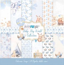 PFY-10993 - Colección 24 Papeles Scrap doble cara 180gr 8''x8'' (Baby Boy) - pack 3 ud.