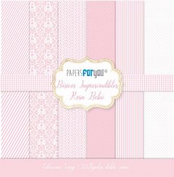 PFY-10996 - Colección 20 Papeles Scrap doble cara 180gr 8''x8'' (Básicos Rosa Bebe) - pack 3 ud.