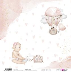 PFY-11011 - Papel Scrap doble cara 180gr 12"x12" (Lullaby Baby Girl) - pack 12 ud.