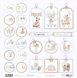 PFY-11037 - Papel Scrap doble cara 180gr 12"x12" (Lullaby Baby Boy) - pack 12 ud.