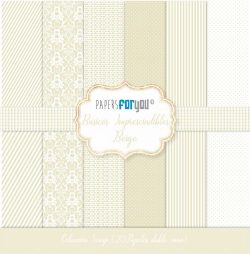 PFY-11046 - Colección 20 Papeles Scrap doble cara 180gr 8''x8'' (Básicos Beige) - pack 3 ud.