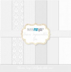 PFY-11048 - Colección 20 Papeles Scrap doble cara 180gr 8''x8'' (Básicos Gris) - pack 3 ud.