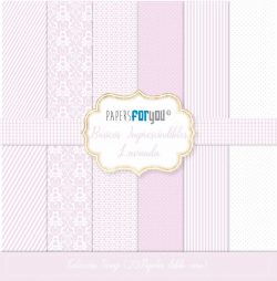 PFY-11052 - Colección 20 Papeles Scrap doble cara 180gr 8''x8'' (Básicos Lavanda) - pack 3 ud.