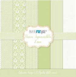 PFY-11053 - Colección 20 Papeles Scrap doble cara 180gr 8''x8'' (Básicos Lima) - pack 3 ud.