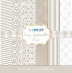 PFY-11055 - Colección 20 Papeles Scrap doble cara 180gr 8''x8'' (Básicos Tierra) - pack 3 ud.
