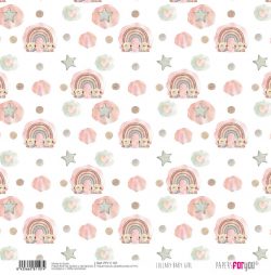 PFY-11107 - Papel Scrap Tela 125gr 12"x12" (Lullaby Baby Girl) - pack 12 ud.
