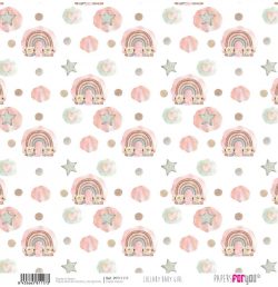 PFY-11117 - Papel Scrap Vellum 160gr (Lullaby Baby Girl) - pack 12 ud.