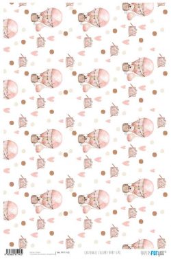 PFY-11143 - Papel Cartonaje 32x48,3cm 120gr (Lullaby Baby Girl) - pack 12 ud.