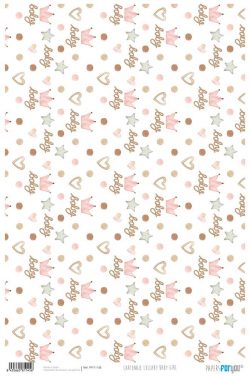 PFY-11145 - Papel Cartonaje 32x48,3cm 120gr (Lullaby Baby Girl) - pack 12 ud.