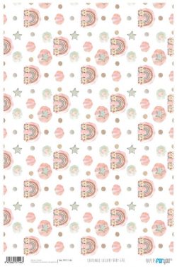 PFY-11146 - Papel Cartonaje 32x48,3cm 120gr (Lullaby Baby Girl) - pack 12 ud.