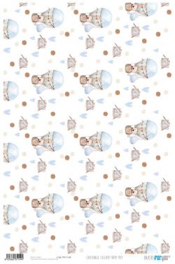 PFY-11149 - Papel Cartonaje 32x48,3cm 120gr (Lullaby Baby Boy) - pack 12 ud.