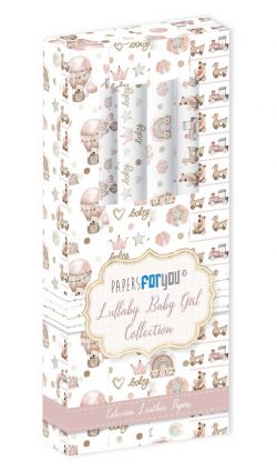 PFY-11217 - Kit Leather Paper 4 pzs 32,5x30 cm (Lullaby Baby Girl) - pack 4 ud.