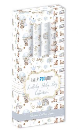 PFY-11218 - Kit Leather Paper 4 pzs 32,5x30 cm (Lullaby Baby Boy) - pack 4 ud.