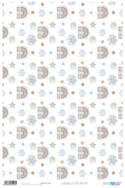 PFY-11223 - Papel Cartonaje 32x48,3cm 120gr (Lullaby Baby Boy)) - pack 12 ud.