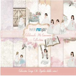 PFY-11454 - Colección 36 Papeles Scrap Mini doble cara 180gr 6"x 6" (Celebrando Mi Comunión Niñas) - pack 3 ud.