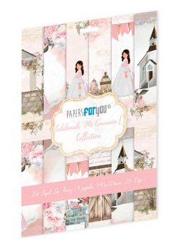 PFY-11461 - Colección de 4 Papeles Arroz 54x33 cm 25-30 gr. (Celebrando Mi Comunión Niña Castaña) - pack 4 ud.