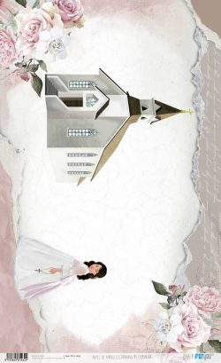 PFY-11462 - Papel Arroz 54x33 cm 25-30 gr. (Celebrando Mi Comunión Niña Castaña) - pack 6 ud.