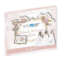 PFY-11589 - Die Cuts 16 pzs 300gr. (Celebrando Mi Comunión Niñas) - pack 5 ud.