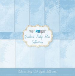 PFY-11757 - Colección 20 Papeles Scrap Mini doble cara 180gr 8"x 8" (Gradient Baby Blue)- pack 3 ud.