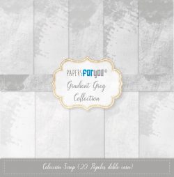 PFY-11759 - Colección 20 Papeles Scrap Mini doble cara 180gr 8"x 8" (Gradient Grey)- pack 3 ud.