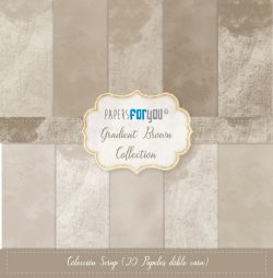 PFY-11762 - Colección 20 Papeles Scrap Mini doble cara 180gr 8"x 8" (Gradient Brown)- pack 3 ud.