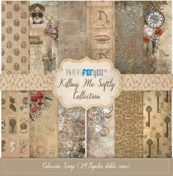 PFY-11079 - Colección 24 Papeles Scrap doble cara 180gr 8''x8'' (Killing me softly) - pack 3 ud.