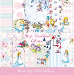 PFY-11082 - Colección 28 Papeles Scrap doble cara 180gr 8''x8'' (Magic Wonderland) - pack 3 ud.