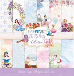 PFY-11087 - Colección 28 Papeles Scrap doble cara 180gr 8''x8'' (Pin Up Party) - pack 3 ud.